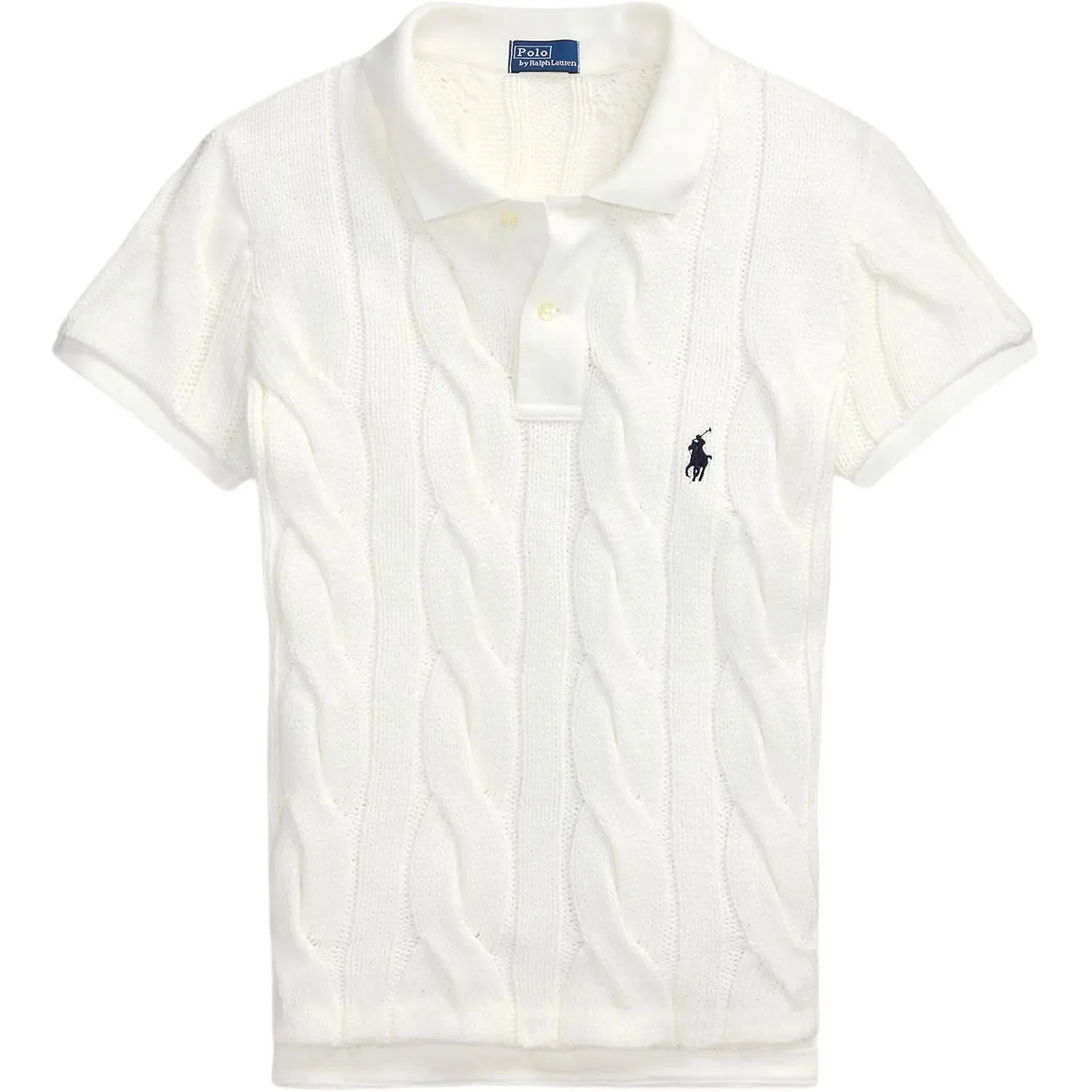 Женский топ-поло с косами Polo Ralph Lauren, White