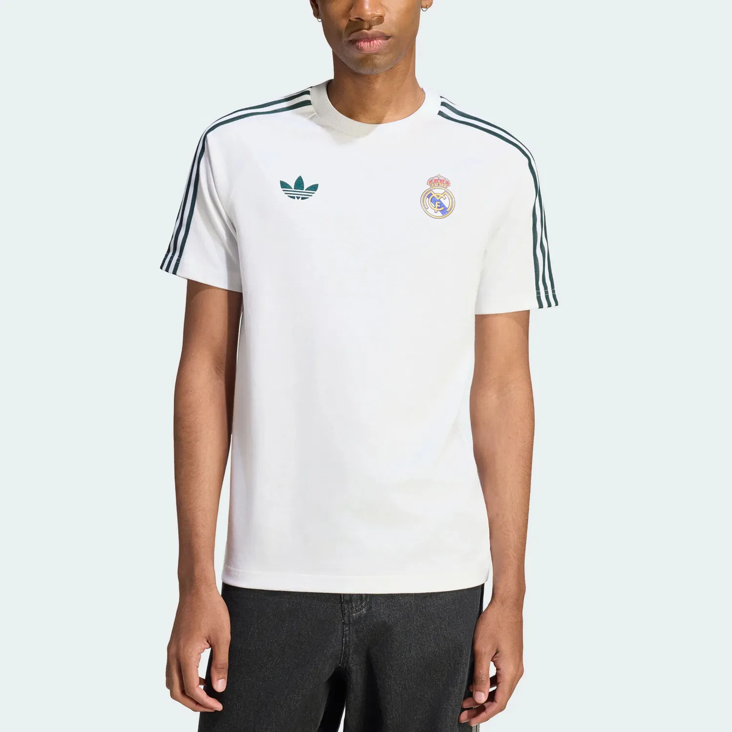 Мужская футболка с круглым вырезом Real Madrid T Shirts Adidas Originals, White — фото 3
