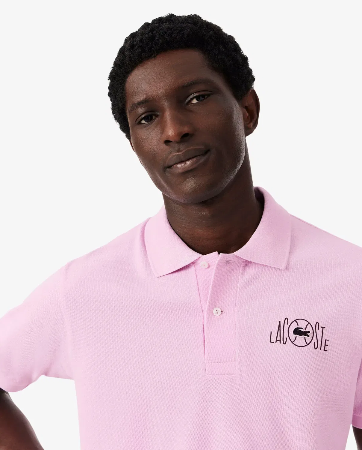 Мужское поло с коротким рукавом из пике Lacoste, Rosa — фото 3