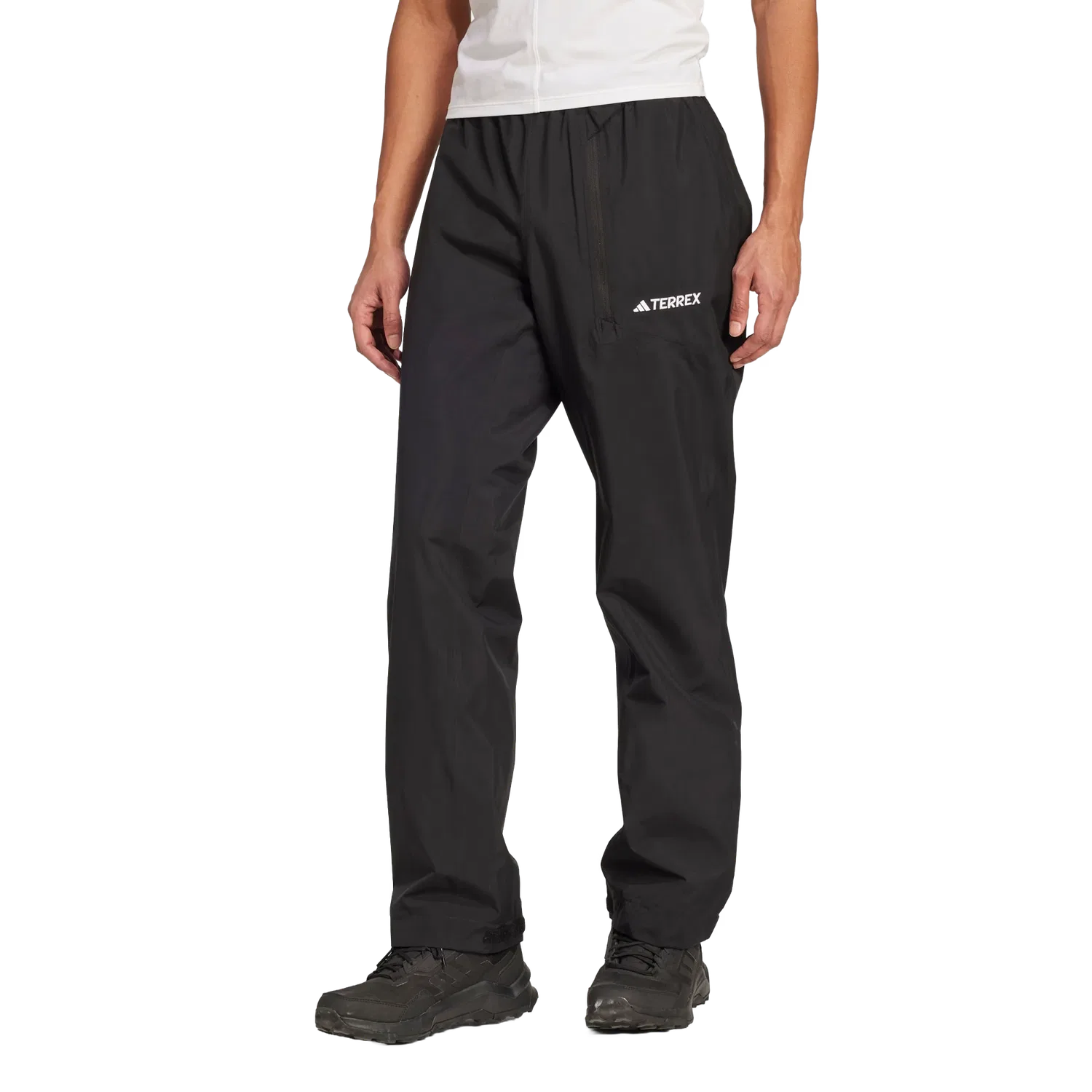 Мужские широкие длинные дождевые брюки Adidas Terrex Multi Climaproof Two-Layer Regenhose 2.0, черный — фото 2