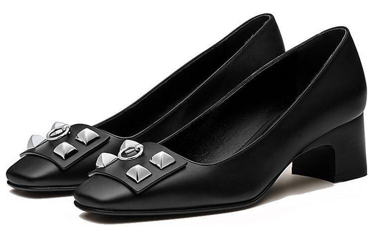 Нежные туфли на высоком каблуке женские черные Hermes — фото 3