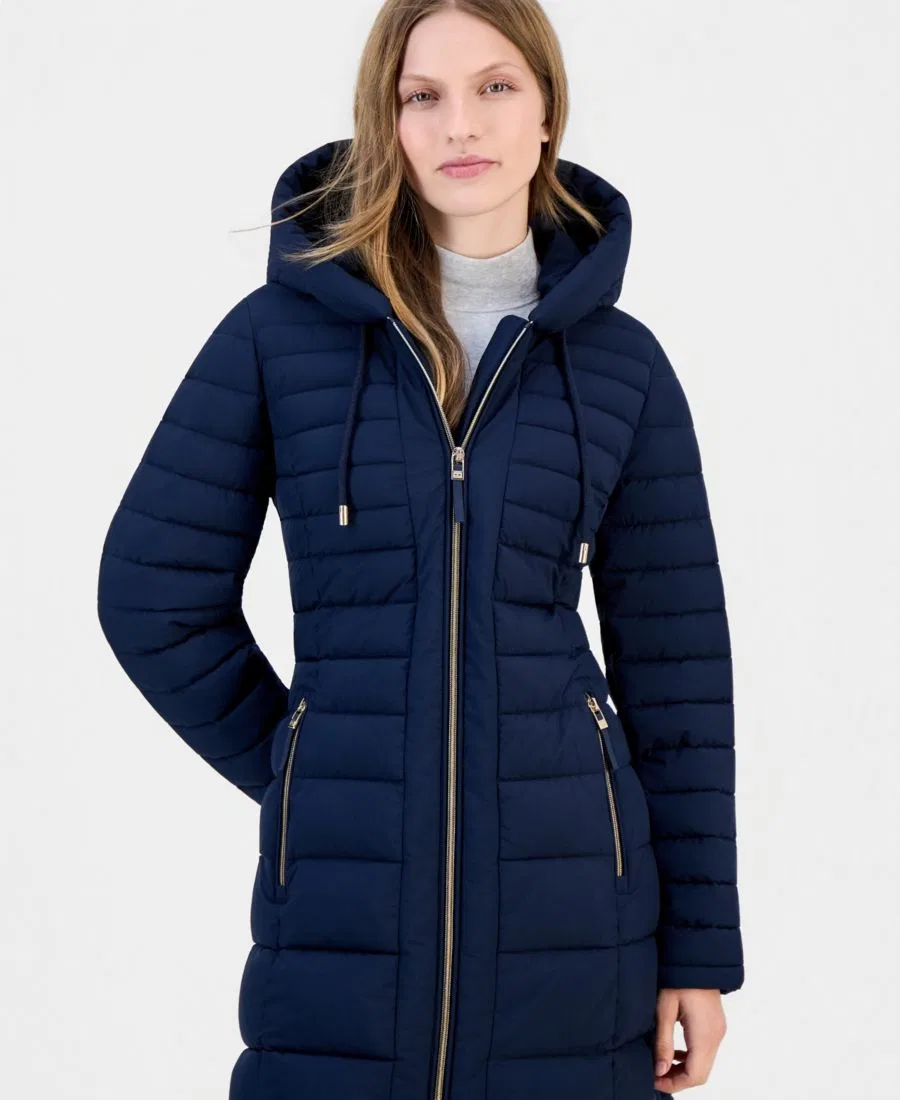 Женское пуховик-пакет с капюшоном, модель Packable Tommy Hilfiger, Dk Navy — фото 3