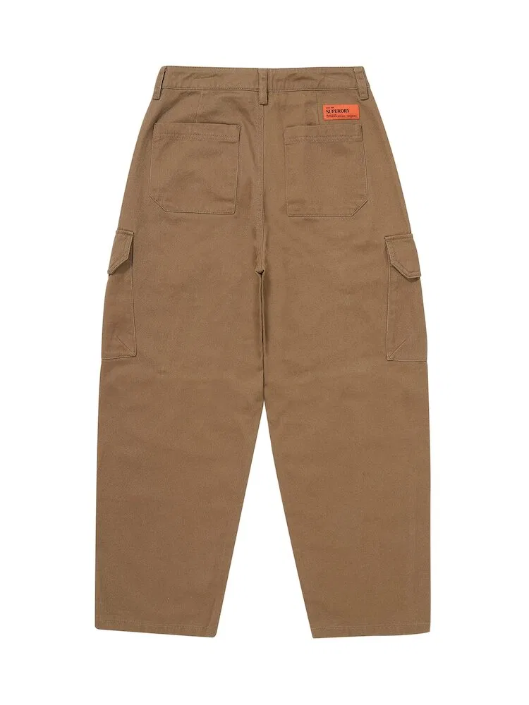 Широкие брюки карго W Barrel SUPERDRY, Camel — фото 4