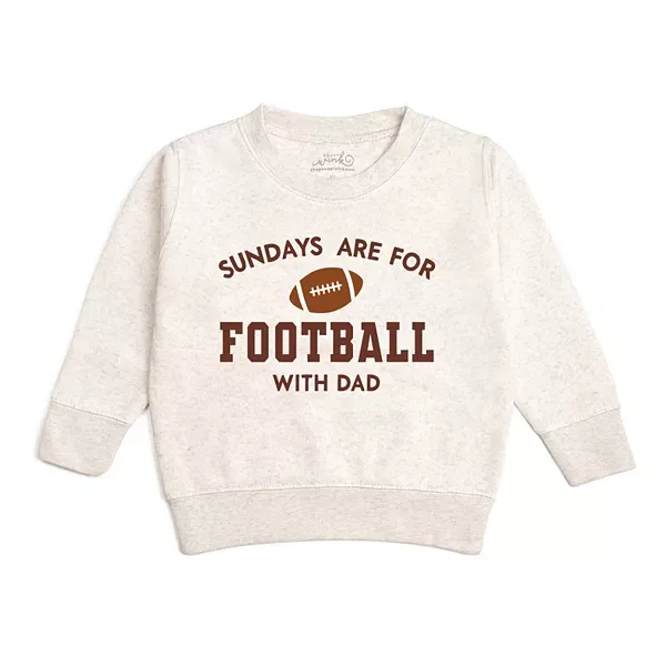 Детская толстовка для мальчиков с принтом Sundays Are For Football Sweet Wink, Natural Heather
