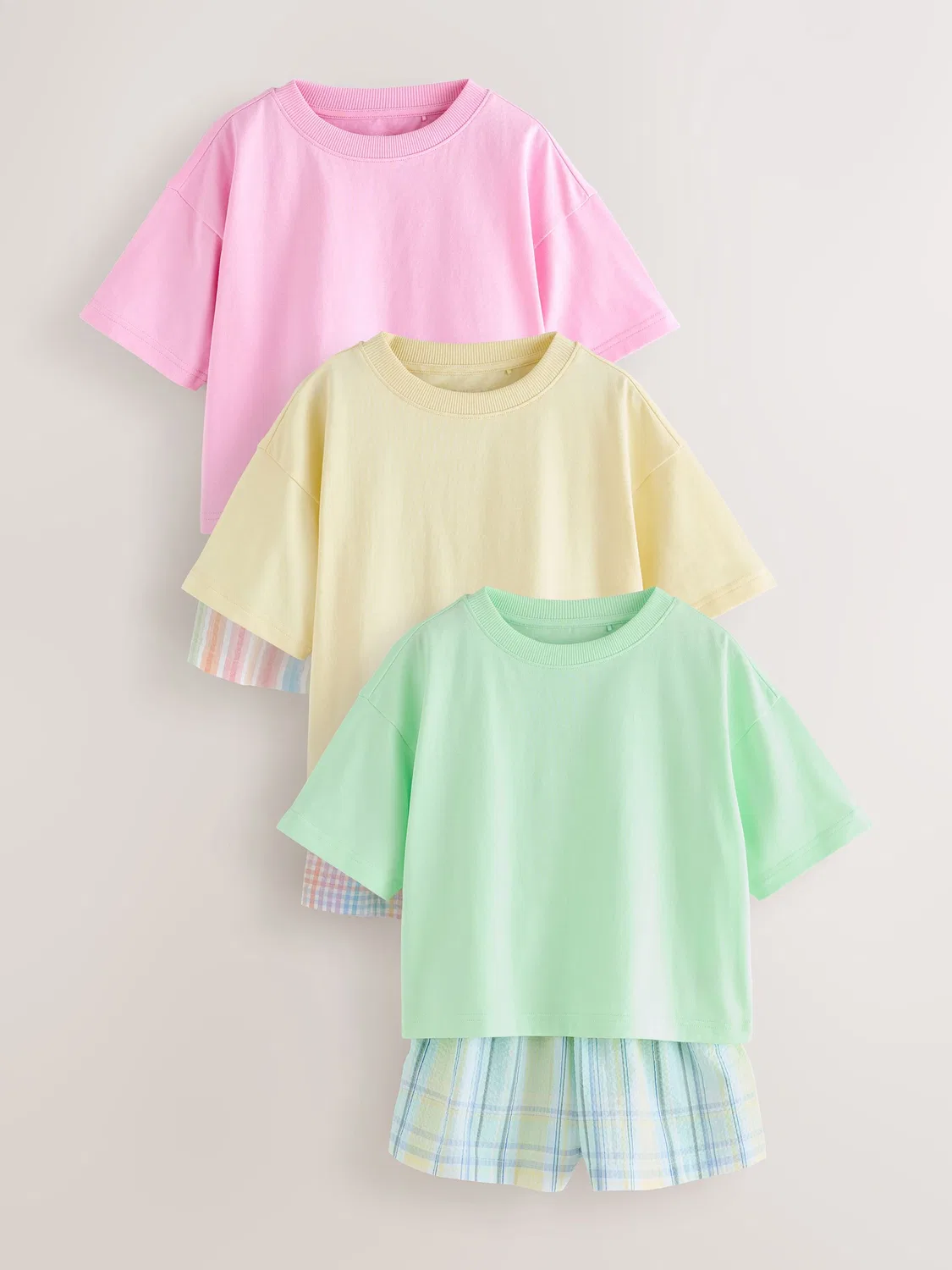 Пижама короткая 3 шт, Pink/Green Next, розово-зеленый