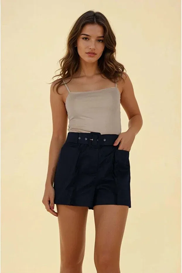 Детские шорты для девочек с высокой талией Fabb, Navy Blue