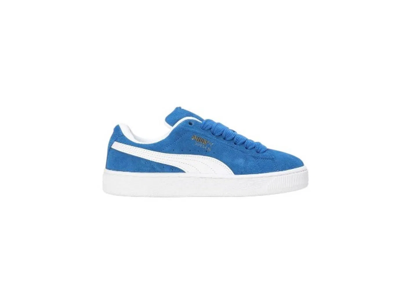 Детские кроссовки на шнуровке Puma Suede XL, Blaau Weiß — фото 2