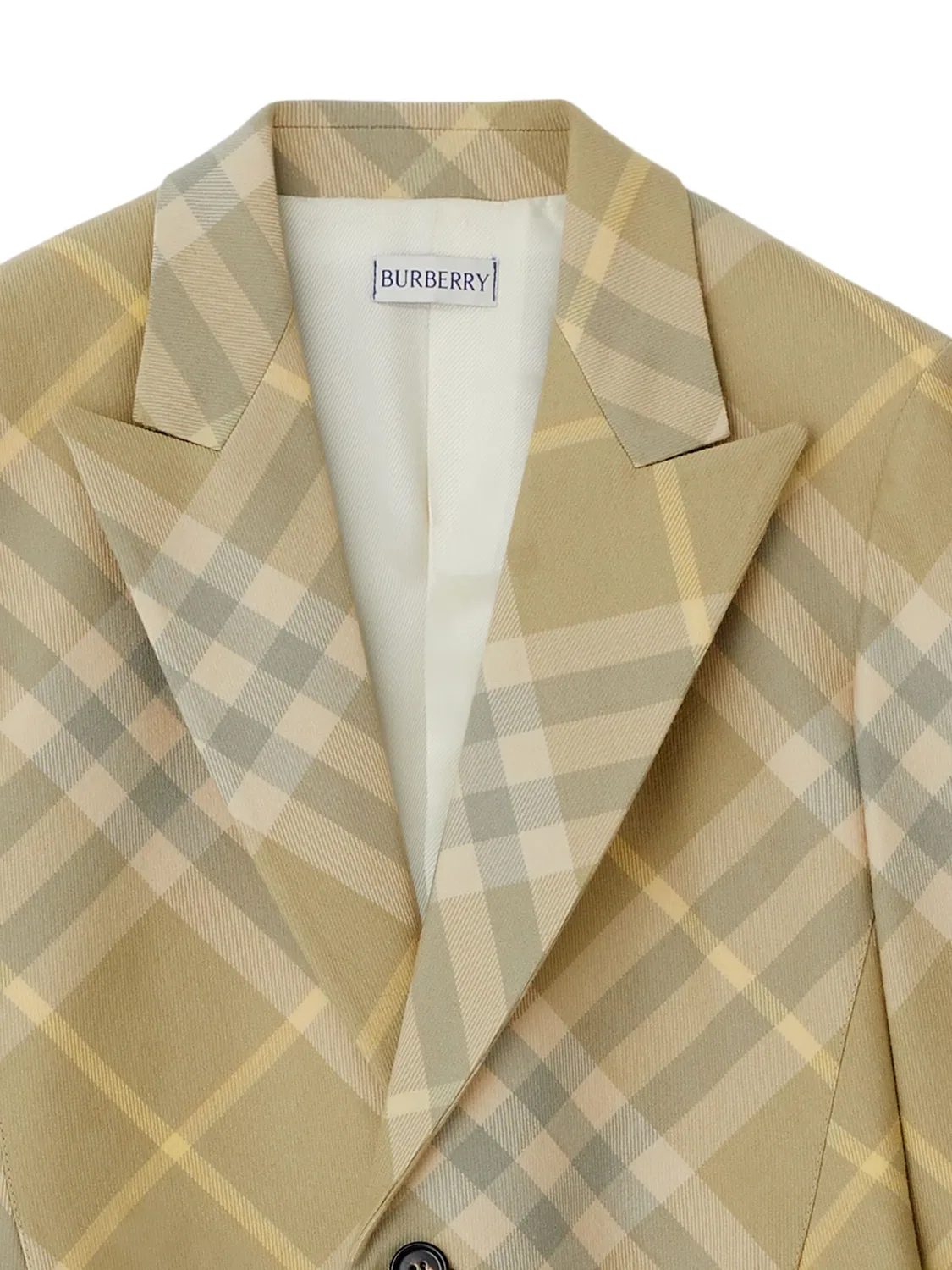 Пиджак в клетку с одним пуговицем Burberry, нейтральный — фото 3