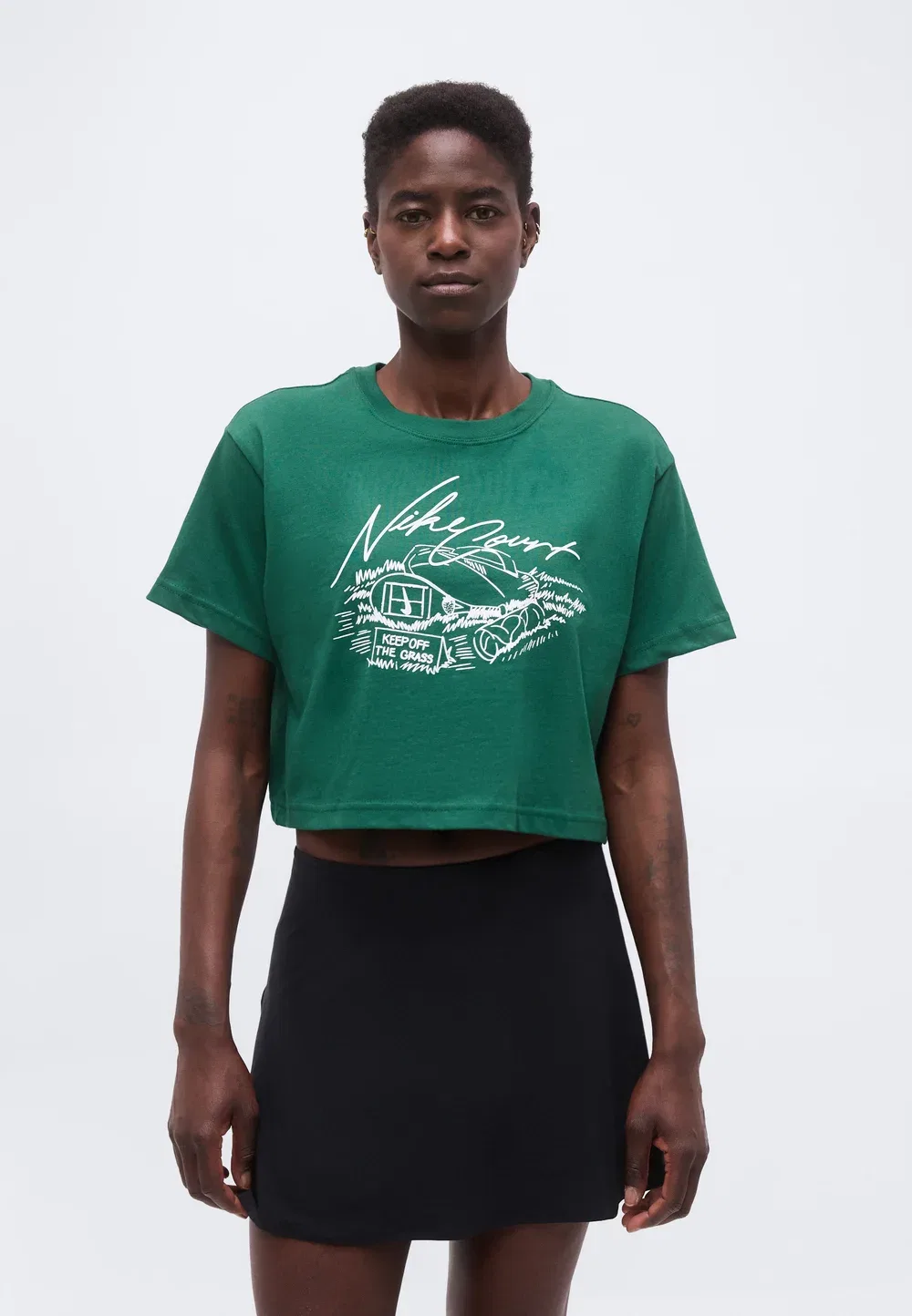 Укороченная футболка с принтом Tee slam crop Nike Performance, Gorge Green