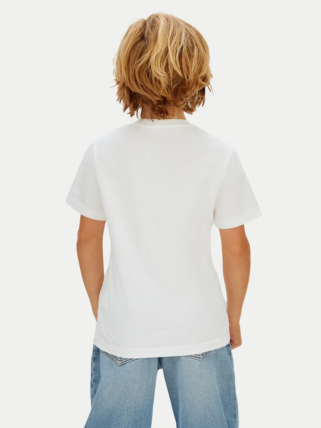 Футболка стандартного кроя для мальчика Minimal Logo Calvin Klein Jeans, белый — фото 3