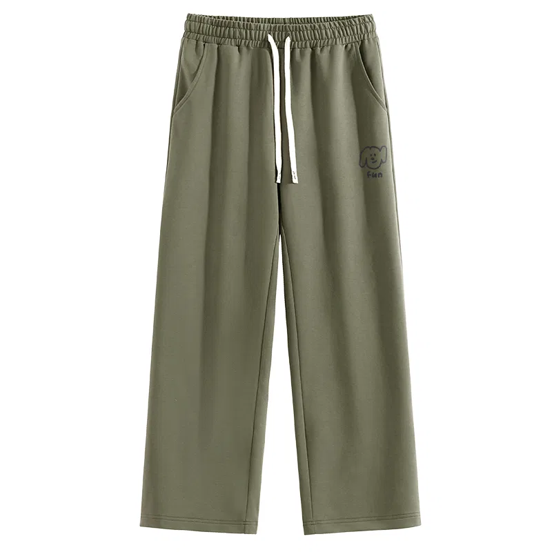 Детские брюки прямого кроя из трикотажа MINISO, Palm Green