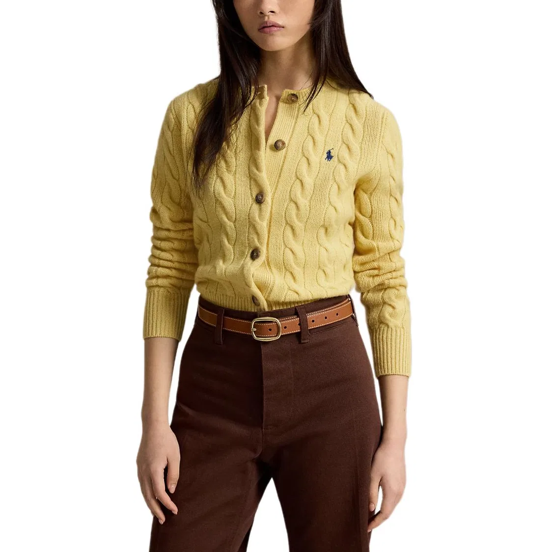 Женский свитер с круглым вырезом и прямым кроем Autumn Day Yellow Polo Ralph Lauren, Autumn Day Yellow — фото 3