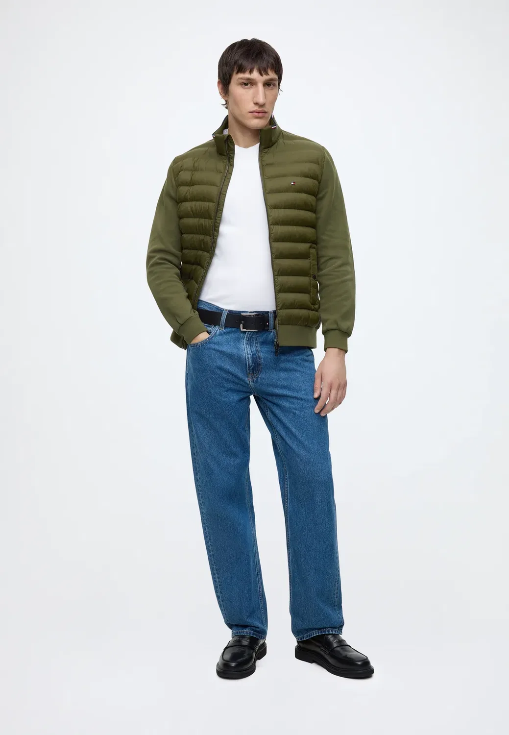 Смешанные медиа ess rwb воротник-стойка - легкая куртка Tommy Hilfiger, Huntsman Green — фото 2