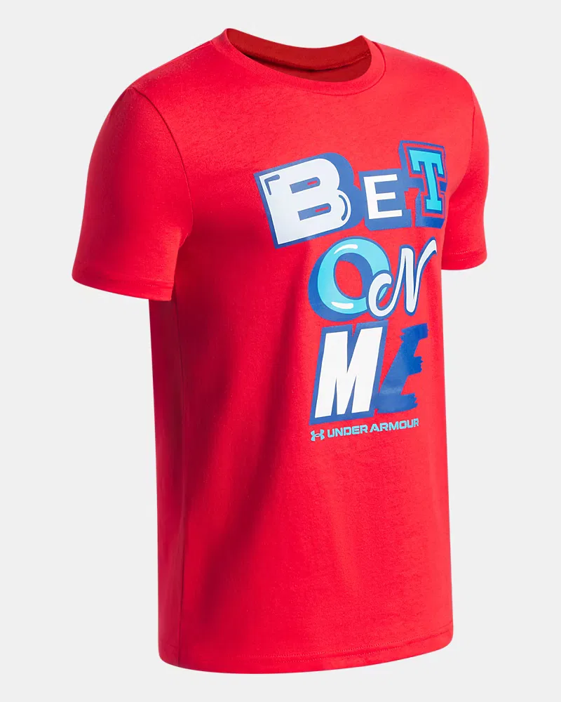 Футболка детская с коротким рукавом, быстро сохнущая, UA Sports Legend UnderArmour, Red/Royal — фото 3