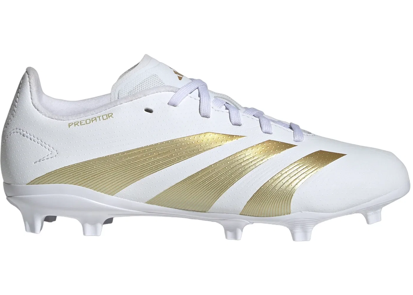 Детские бутсы с длинным рукавом Adidas Predator League FG, Cloud White Gold Metallic Sandy Beige Met