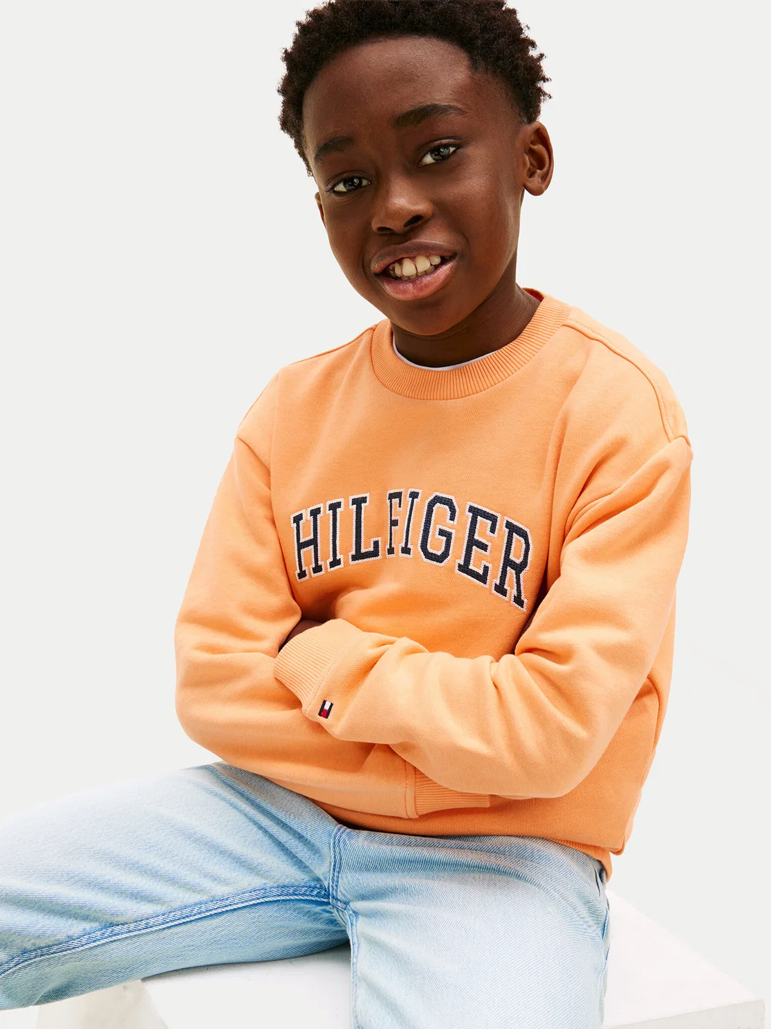 Толстовка стандартного кроя для мальчика Tommy Hilfiger, оранжевый — фото 4