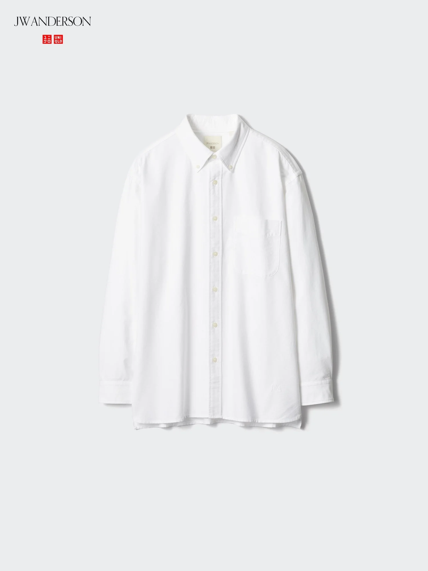 Рубашка Uniqlo x JW Anderson Oxford Oversized (New Logo), 00 белый — фото 3
