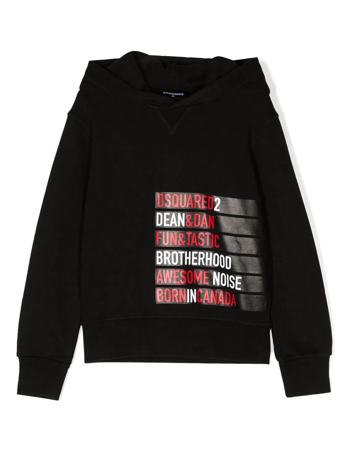 Хлопковое худи с принтом логотипа DSQUARED2, черный