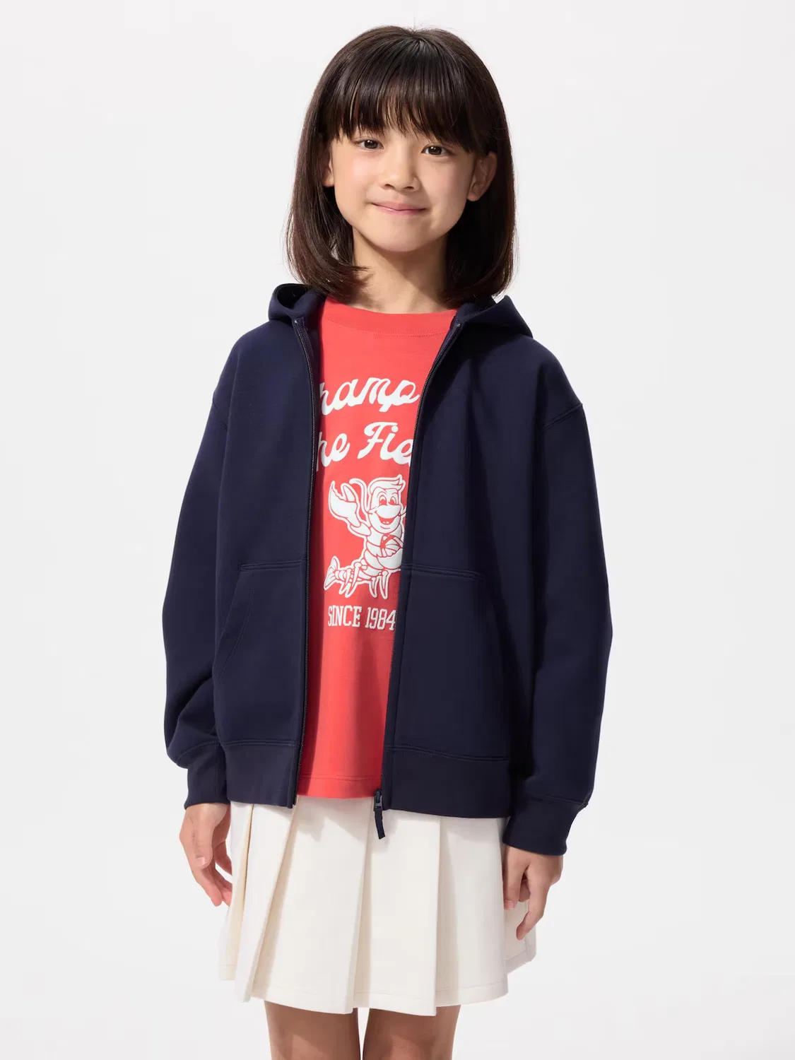 Юбка для девочек Uniqlo, мини-юбка из хлопковой ткани, кремовый