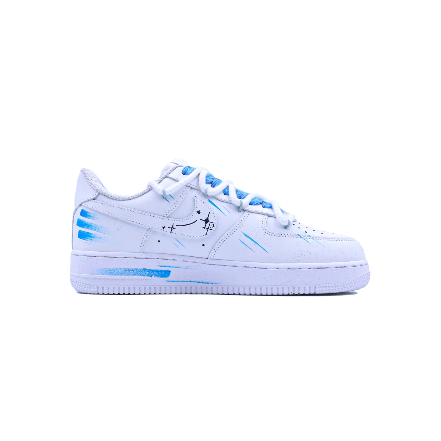Nike Кроссовки для скейтбординга мужские Air Force 1 Non slip Lightweight Low top сине-белые — фото 3