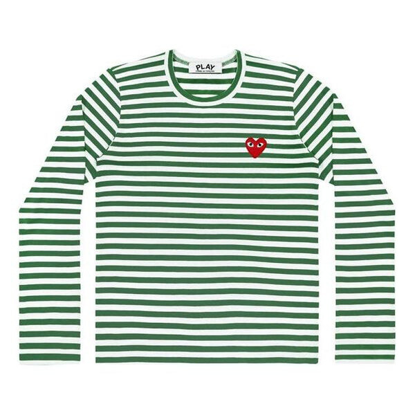 

Футболка striped long-sleeve t-shirt 'green' Comme Des Garcons Play, зеленый