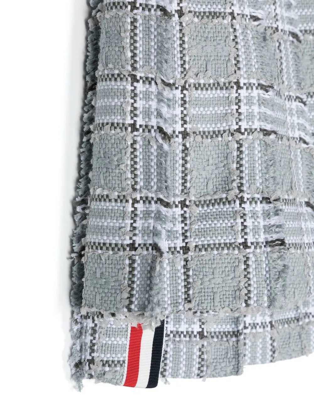 Плиссированная твидовая юбка Thom Browne Kids, серый — фото 3