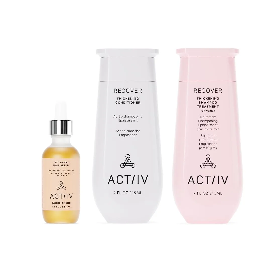 ACTIIV Ultimate Power Trio для женщин: усиливает объем, укрепляет, успокаивает кожу головы, включает шампунь, кондиционер и сыворотку, Vegan, Color-Safe, для всех типов волос