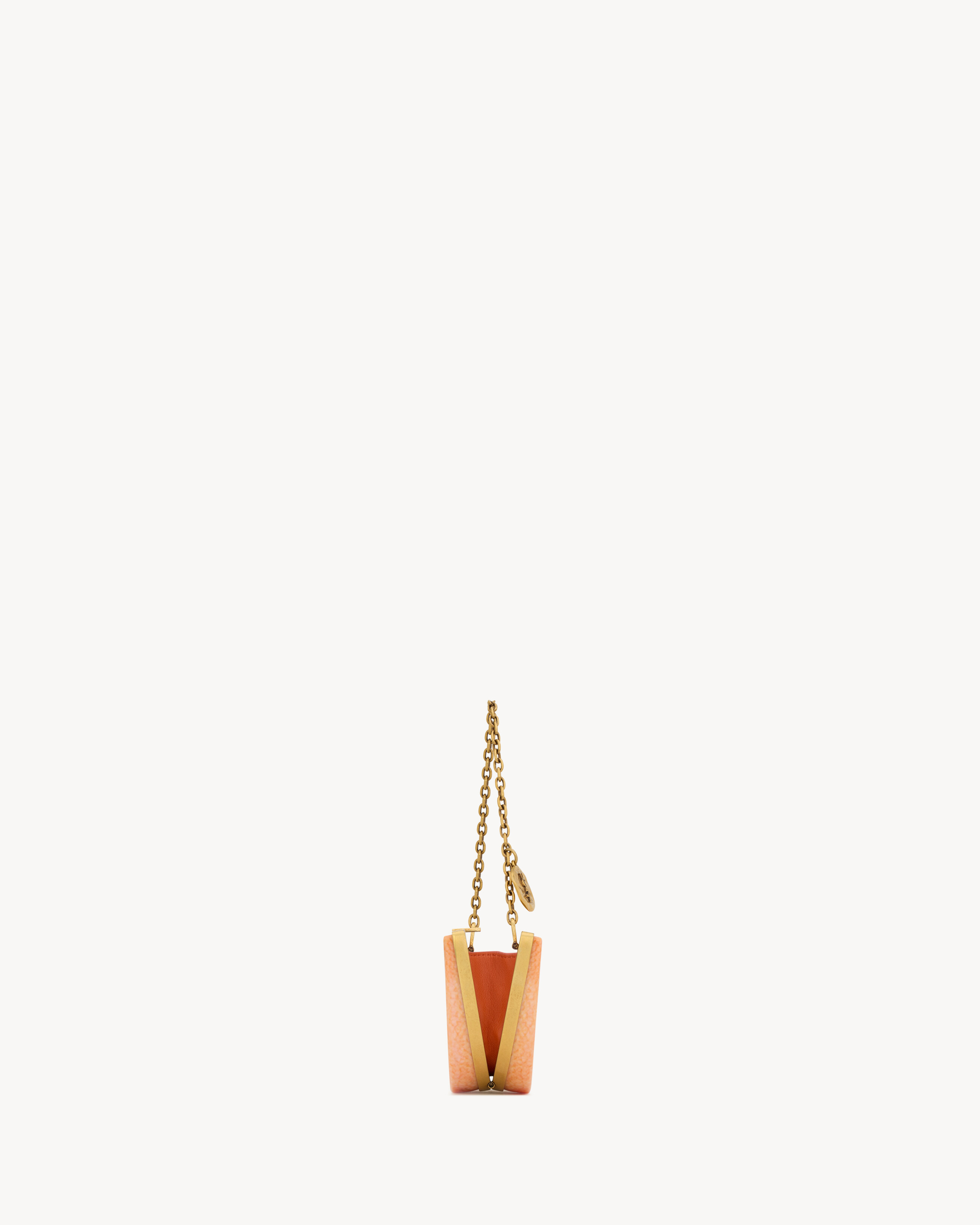 Миниатюрный оранжевый клатч EVENING из смолы Saint Laurent — фото 4