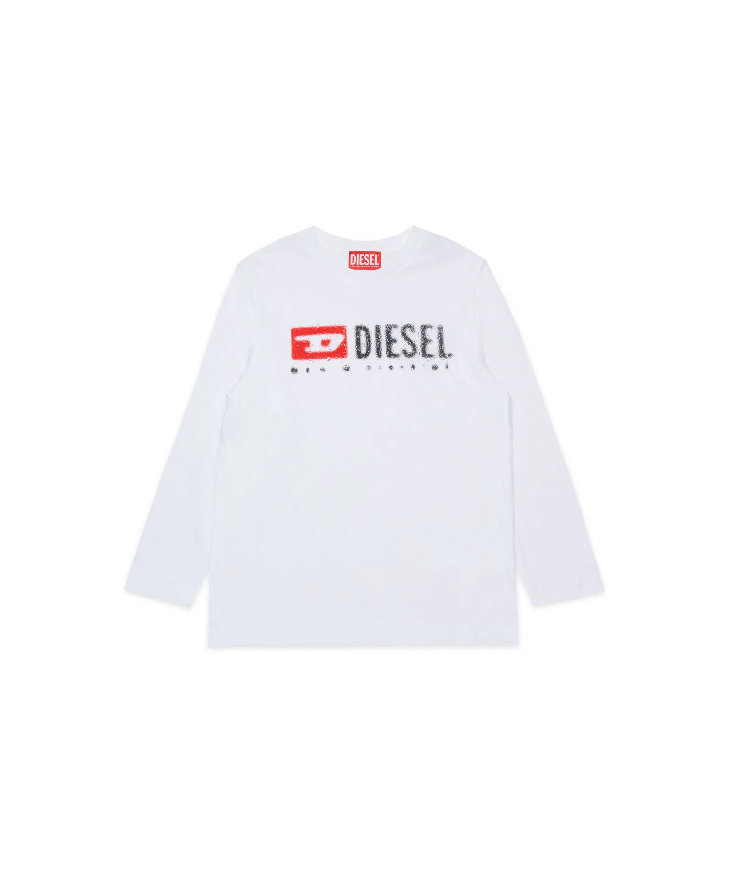 Детская футболка с длинным рукавом DIESEL с логотипом чёрная — фото 4