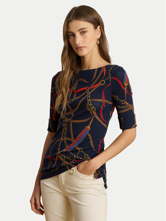 

Блузка slim fit 200P03722001 Lauren Ralph Lauren, синий