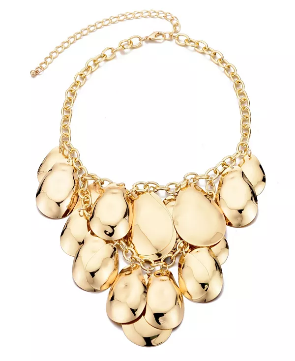 

Золотое ожерелье-нагрудник с лепестками Adornia, gold