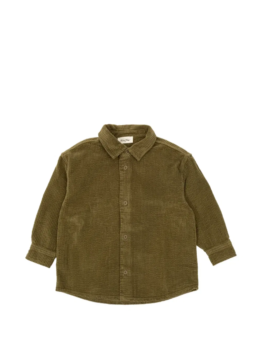 Вельветовая рубашка на пуговицах American Vintage Kids, зеленый