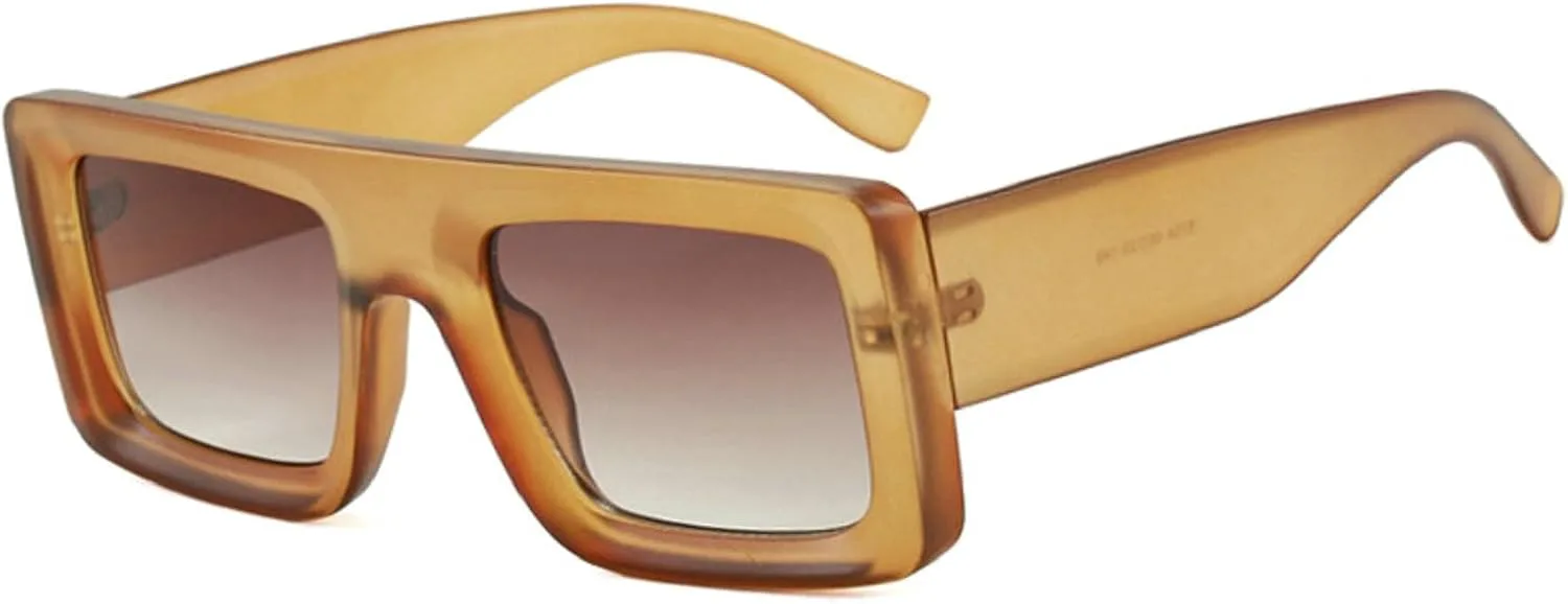 

Ретро-солнцезащитные очки-пилот для женщин и мужчин, винтажные квадратные солнцезащитные очки коричневого цвета, женские винтажные очки 2025 года mincl, Brown