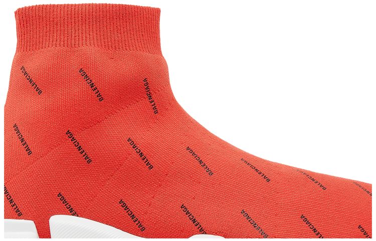 Кроссовки Balenciaga Speed 2.0 Sneaker 'All Over Logo - Intense Red', красный — фото 2