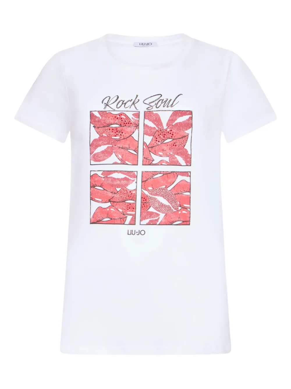 

Хлопковая футболка с принтом губ LIU JO, белый