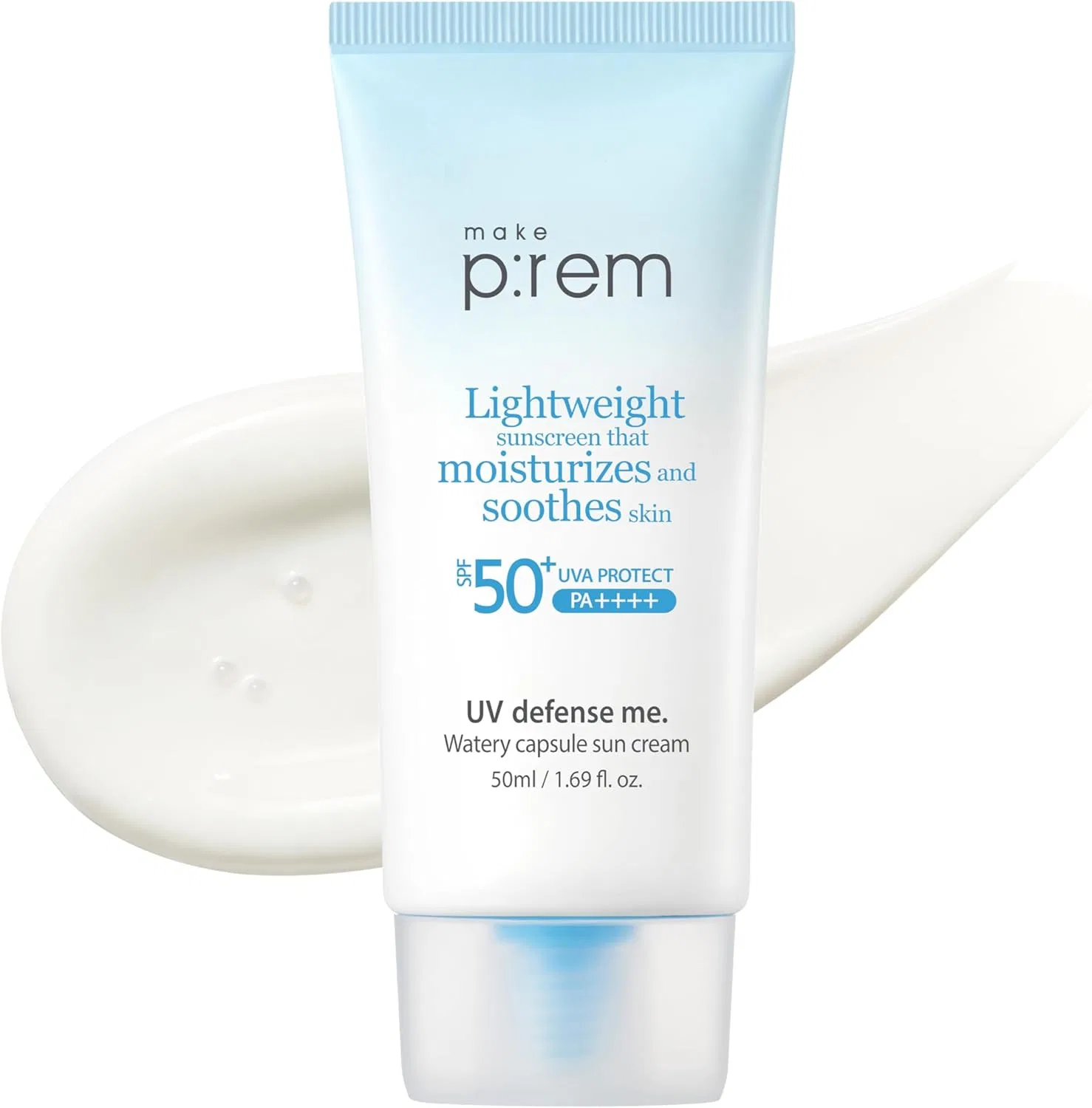 Солнцезащитный крем Make Prem UV Defense Me Watery Capsule Sun Cream SPF 50+ PA++++ 50 мл Makep:Rem