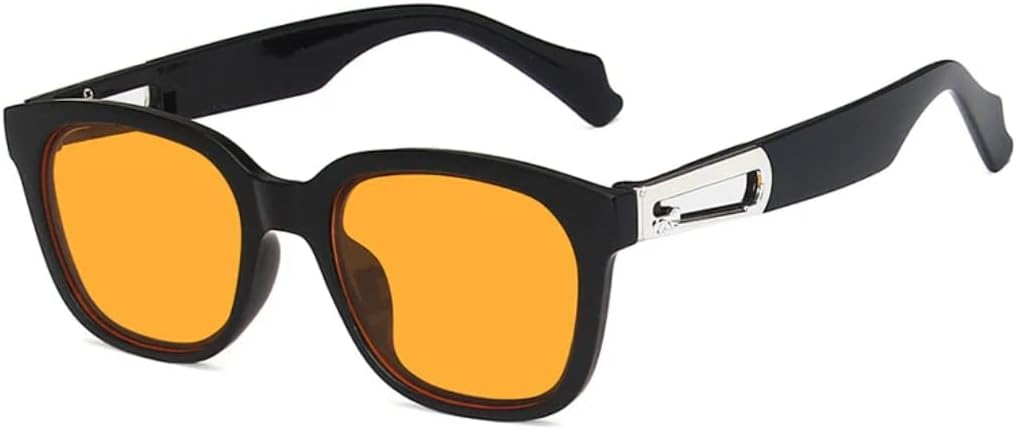 

Модные ретро-солнцезащитные очки небольшого размера для женщин и мужчин с пряжкой, для активного отдыха и путешествий, с защитой от УФ-излучения UV400 VVTWSSW, Black Orange