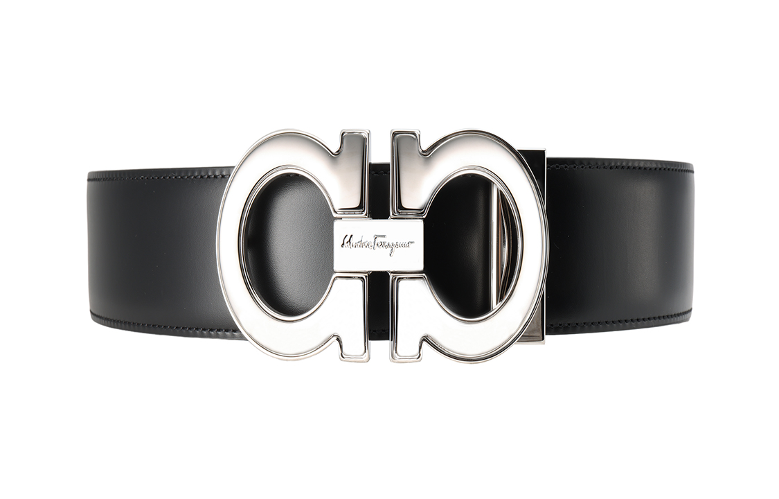 

Ремень мужской из кожи коровы FERRAGAMO черный ширина 4 см
