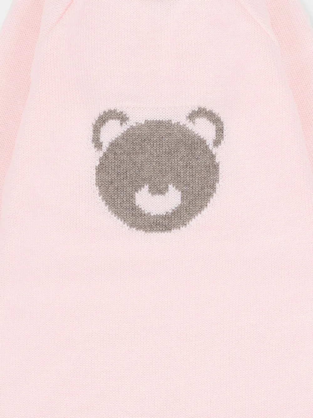 Комбинезон из натуральной шерсти с рисунком «медведь-интарсия» Little Bear, розовый — фото 3
