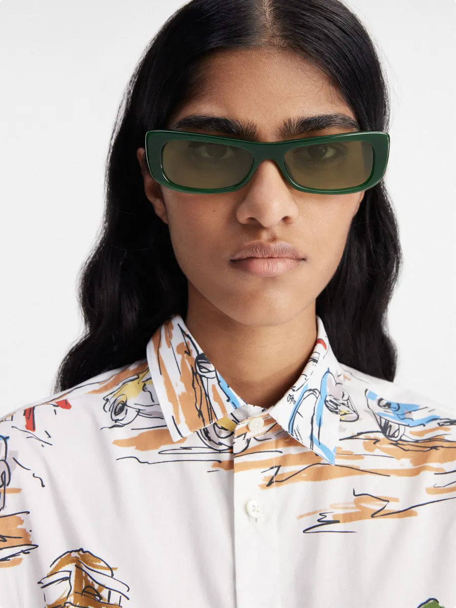 

Прямоугольные солнцезащитные очки «кошачий глаз» Les lunettes Капри Jacquemus, темно-зеленый