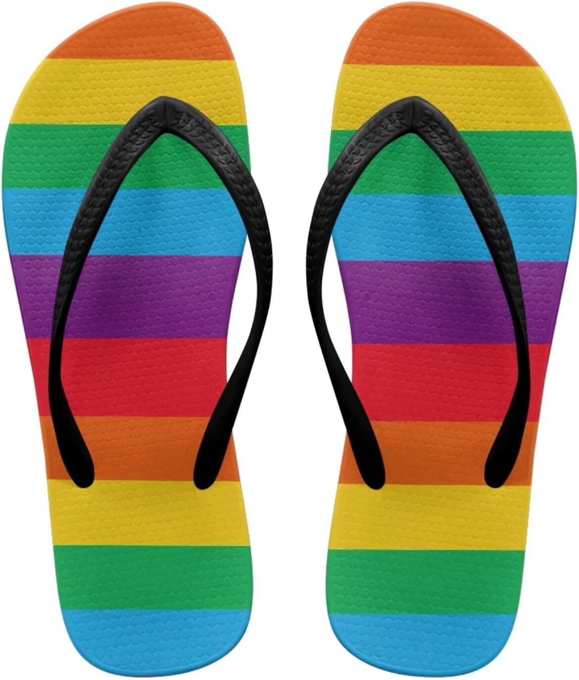 

Вьетнамки с черепом для женщин и мужчин, летние пляжные повседневные сандалии, удобные шлепанцы для душа Pointodoor, Rainbow Stripes