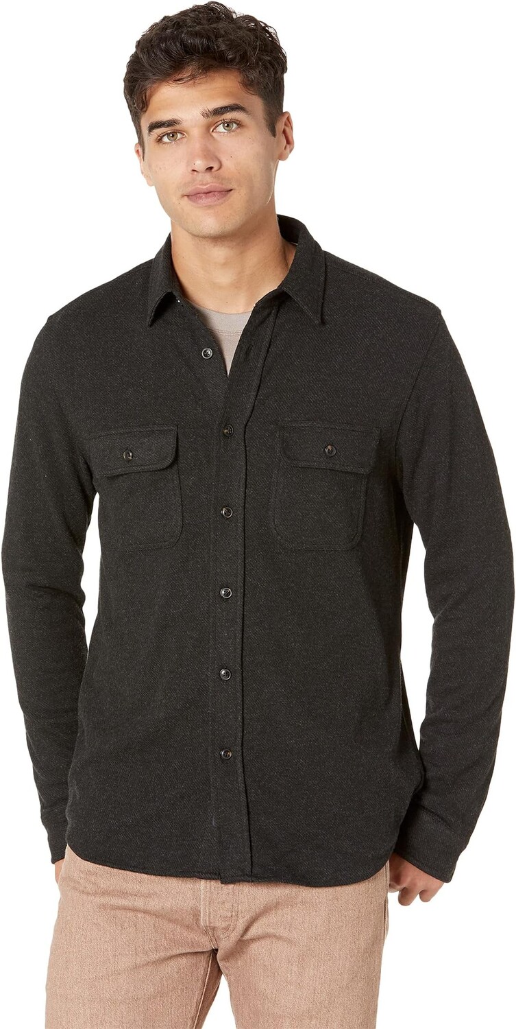 

Легендарная рубашка-свитер Faherty, цвет Heathered Black Twill