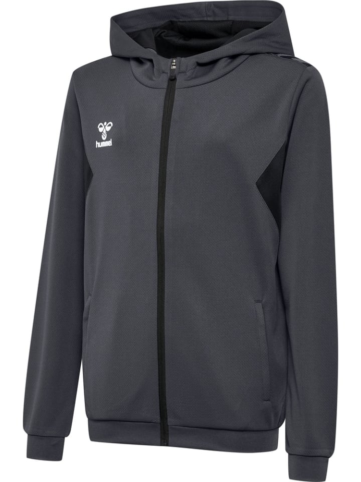 

Детская тренировочная куртка "Hmlauthentic Pl Zip Hoodie Kids" серого цвета Hummel