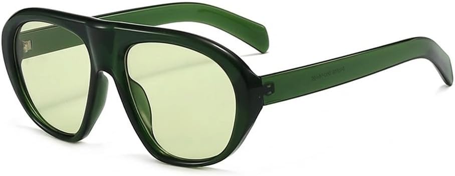 

Модные солнцезащитные очки Melrose Fashion Oversized Pilot для женщин, стильные массивные очки для мужчин в стиле панк с градиентным переходом цвета и защитой от УФ-излучения UV400, Green/Green