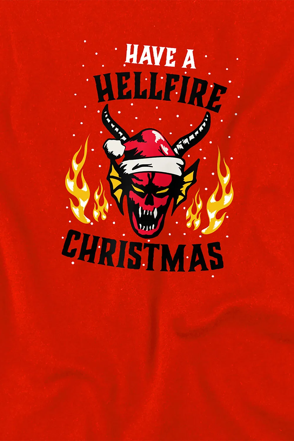 Футболка детская Stranger Things Hellfire Christmas, красная, красный — фото 2