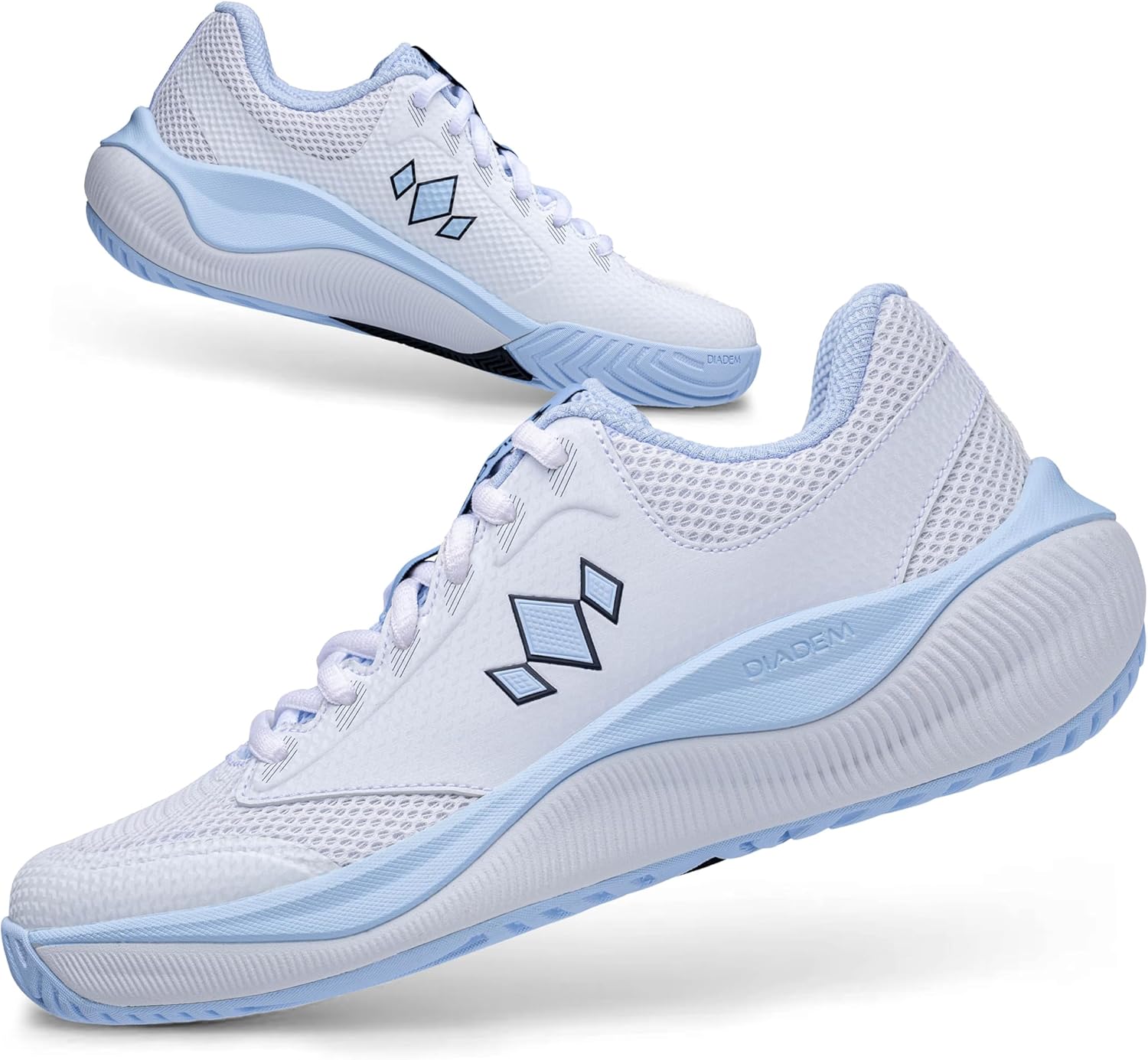 

Кроссовки Diadem Court Flo для пикадлбола и тенниса для мужчин и женщин, Очень дышащие, легкие кроссовки для корта для комфорта и производительности, износостойкая подошва, не оставляющая следов Diadem Sports, белый