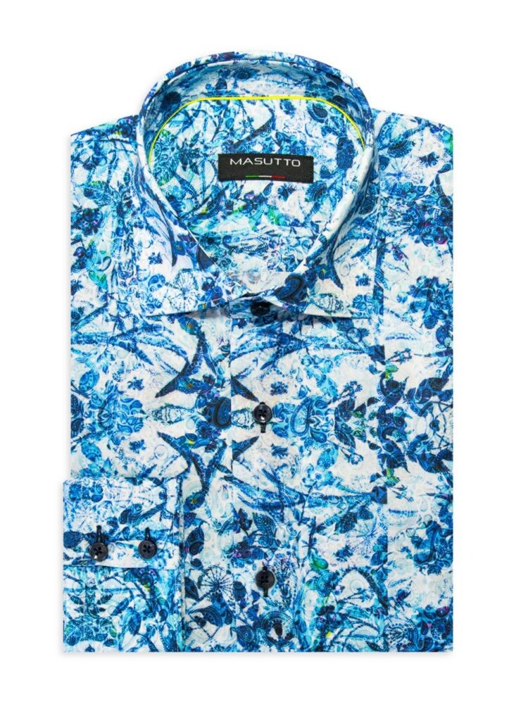 

Спортивная рубашка Modern Fit с узором пейсли Masutto, цвет Multi