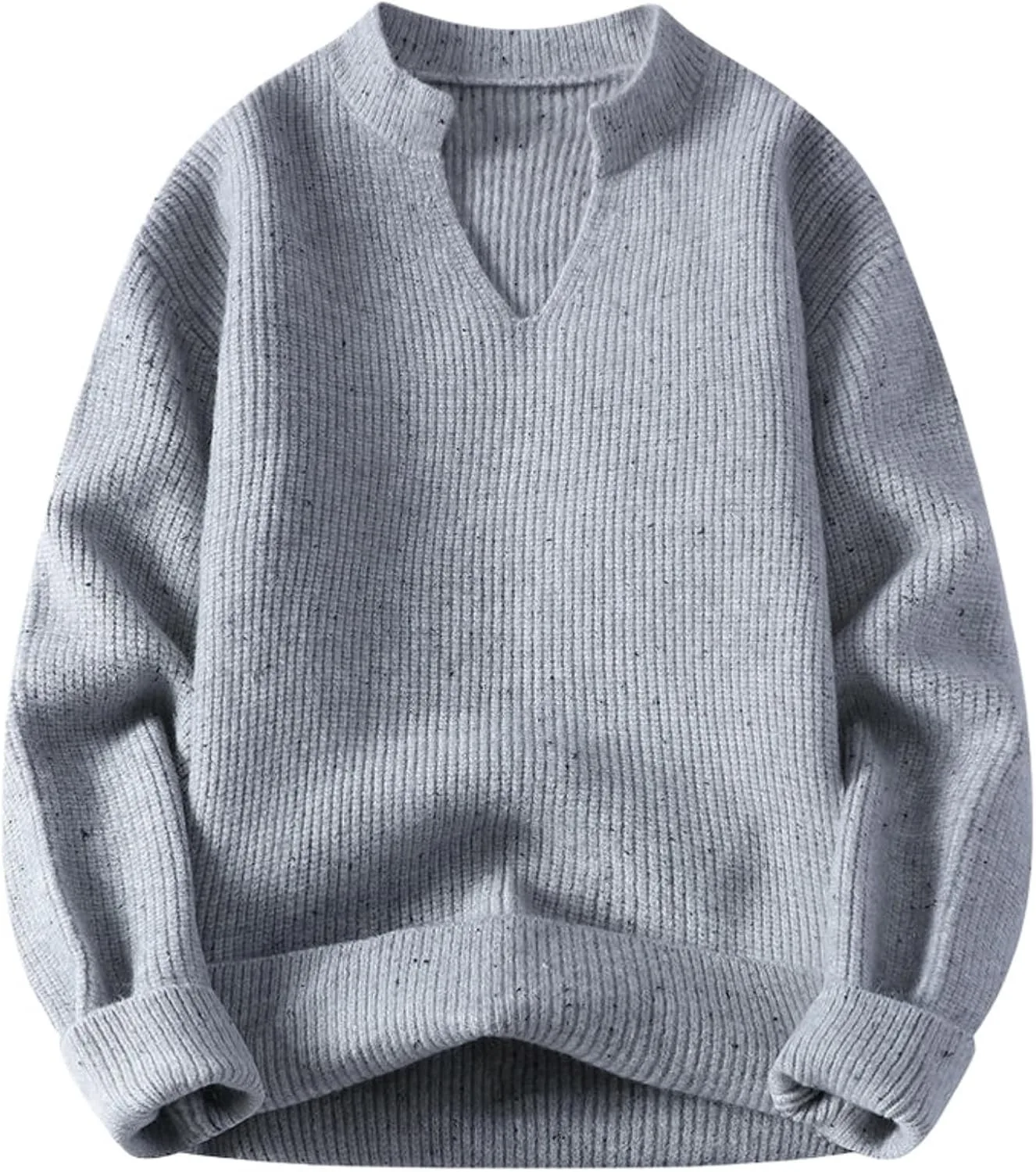 

Мужской осенний теплый вязаный свитер с V-образным вырезом FOLKFOLD