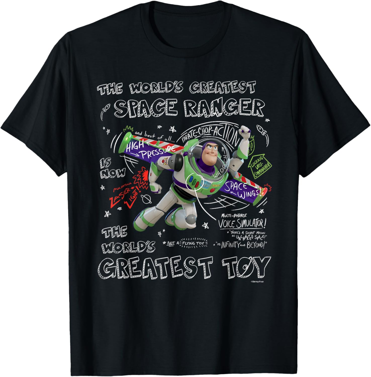 

Футболка Disney Pixar История игрушек с изображением Базза Лайтйера, Лучший в мире, черная