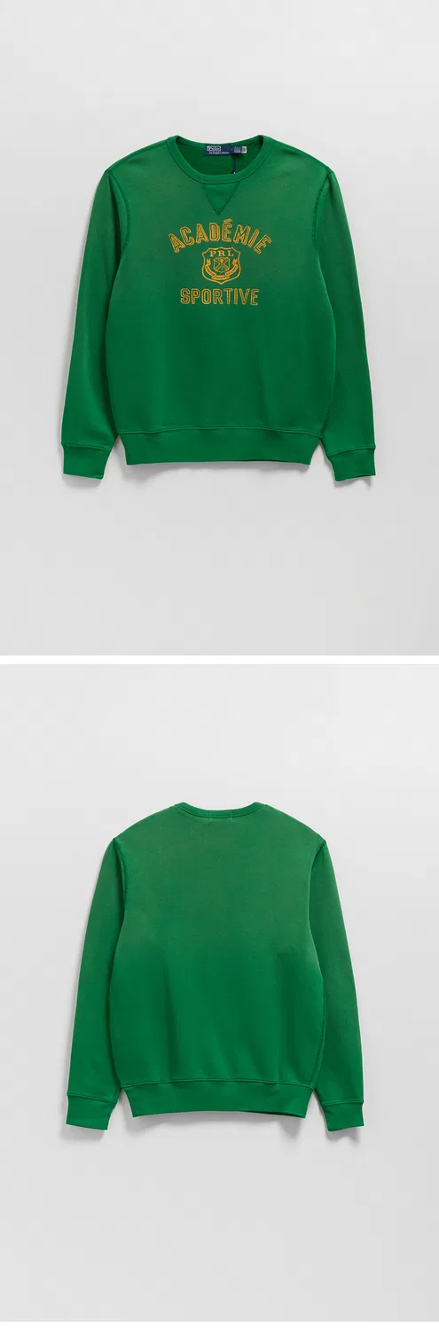 Мужской флисовый свитшот с графическим принтом, зелёный, от Polo Ralph Lauren — фото 3